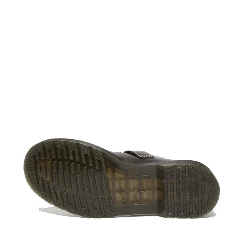 Dr Martens Polley T-BarBlack Leather White Flower Buckle